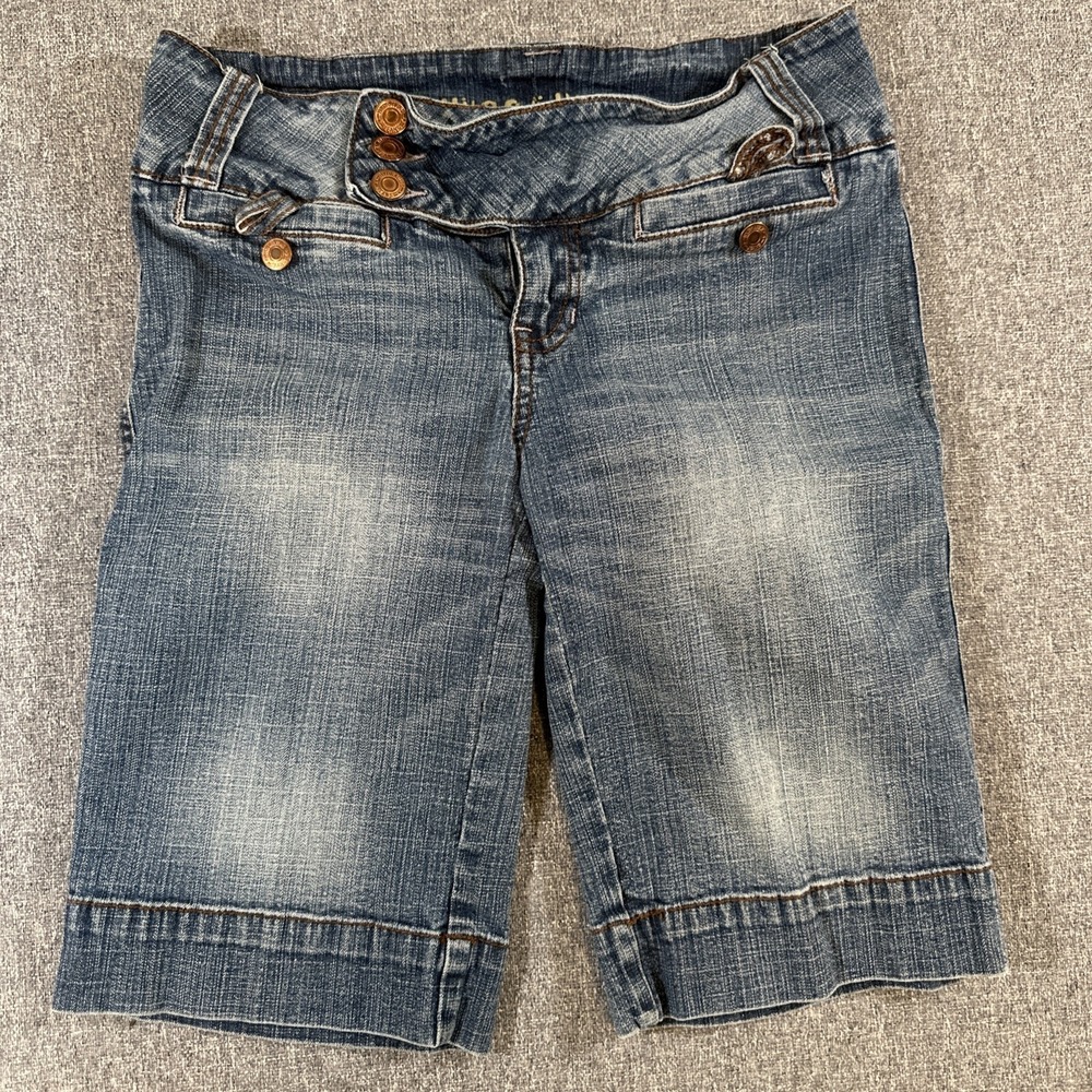 Hydraulic Womens Denim Bermuda Shorts‎ Size 7/8 Blue Stretch Jean Shorts